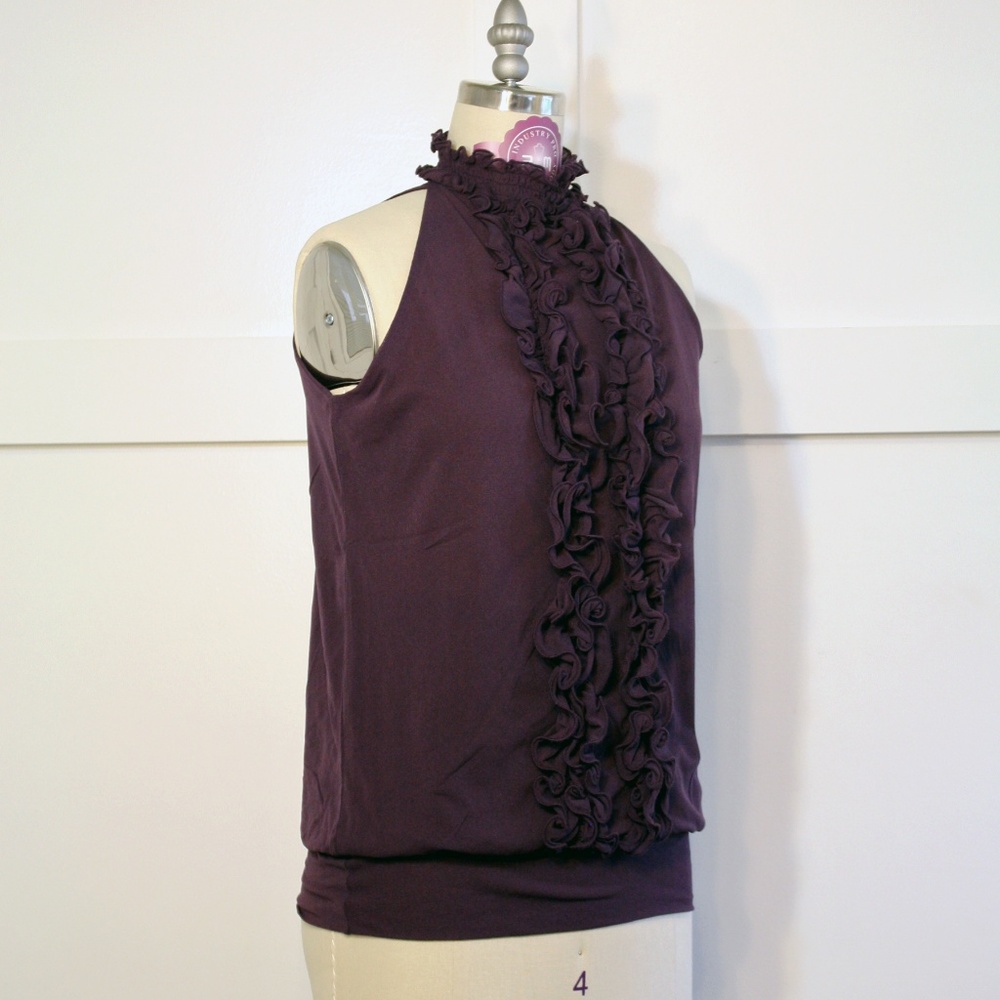 The Limited Purple Ruffle Front Top - Picture 2 of 4